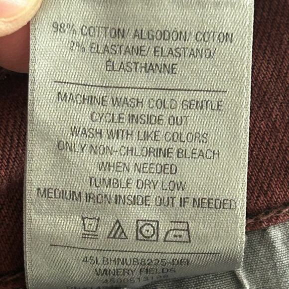 Joe's women's red burgundy straight mid rise  ankle raw hem jeans size 40 - Picture 7 of 7